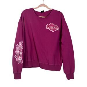 Pacsun Pink Oversized Raw Edge Pacific Sunwear Long Sleeve Sweatshirt Top Size M